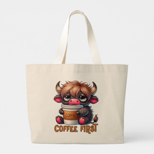 Grand Tote Bag Coffee First  (Dos)