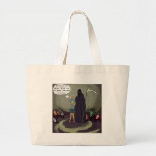 Grand Tote Bag Coincé au milieu avec le faucheur drôle