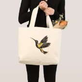Grand Tote Bag Colibri noir et or (Devant (produit))