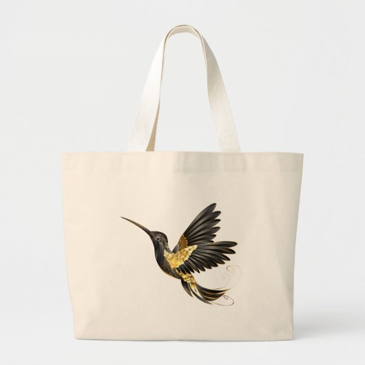 Grand Tote Bag Colibri noir et or (Devant)