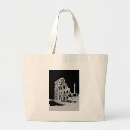 Grand Tote Bag Colisée noire et blanche (Devant)