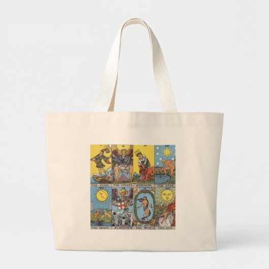 Grand Tote Bag Collage de cartes de tarot (Devant)