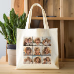 Grand Tote Bag Collage de photos Instagram avec 9 photos<br><div class="desc">Une simple grille de 9 carrés que vous pouvez télécharger vos photos. Utilisez vos photos sans cadres sur celle-ci ! Ajoutez vos photos et instantanés préférés à cette bande pour un garde-mémoire amusant. Une façon artistique d'afficher vos meilleures photos de partage.</div>