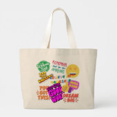Grand Tote Bag Collage d'encouragement ultime (Dos)