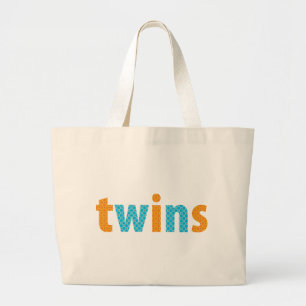 Grand Tote Bag COLLECTION DE VINS - garçons {orange + aqua}
