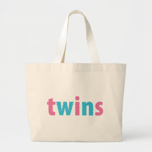 Grand Tote Bag COLLECTION DE VINS - mélange {aqua + rose}