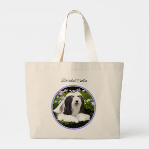 Grand Tote Bag Collie hardie Black Peinture Cute Dog Art