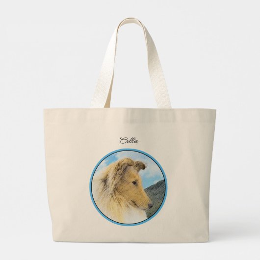 Grand Tote Bag Collie Peinture Rough Sable Merle Original Chien A (Dos)