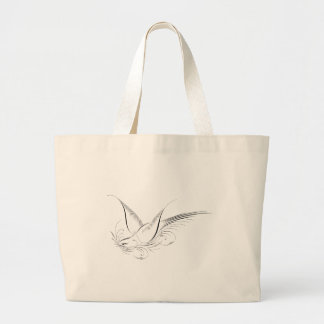 Grand Tote Bag Colombe calligraphique victorienne