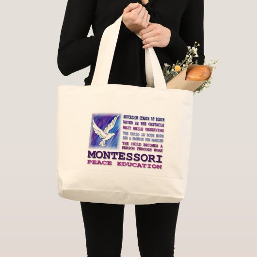 Grand Tote Bag Colombe de Montessori (Devant (produit))
