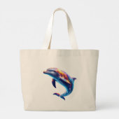 Grand Tote Bag Colorful Dolphin Cute Arts (Dos)