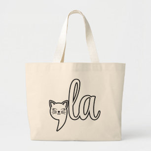 Grand Tote Bag Comma La Kamala Harris - maman chat pour Kamala