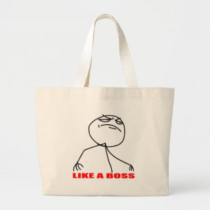Grand Tote Bag comme un patron internet mème bande dessinée rage
