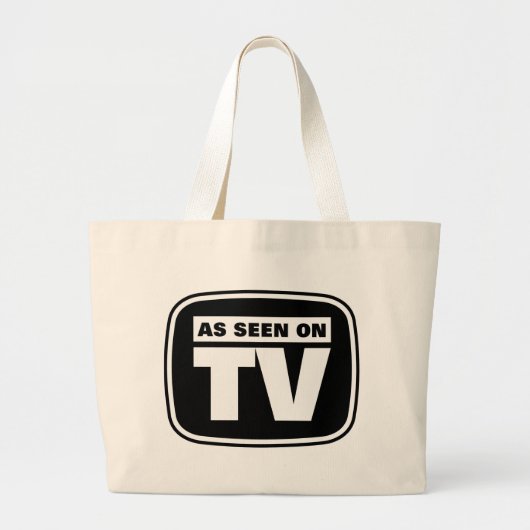 Grand Tote Bag Comme vu à la télévision - noir et blanc (Devant)