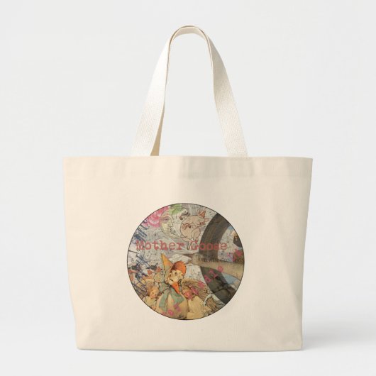 Grand Tote Bag Comptine de Mère l'Oie Conte de Fées (Devant)