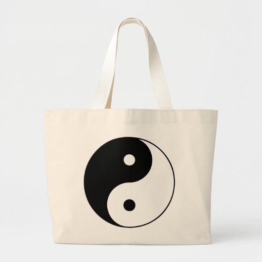 Grand Tote Bag Conception classique blanche noire de symbole de (Devant)