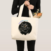 Grand Tote Bag Conception d'amour de chat coupé (Devant (produit))