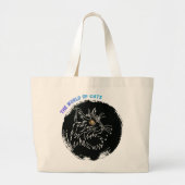 Grand Tote Bag Conception d'amour de chat coupé (Devant)