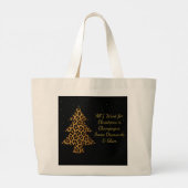 Grand Tote Bag Conception d'arbre de léopard de vacances chic (Dos)