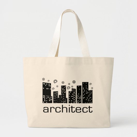 Grand Tote Bag Conception de cool de bâtiments d'architecte ! (Devant)