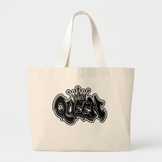 Grand Tote Bag Conception de graffiti de reine (Devant)