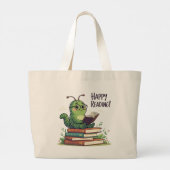 Grand Tote Bag Conception de lecture de vers de livre (Dos)