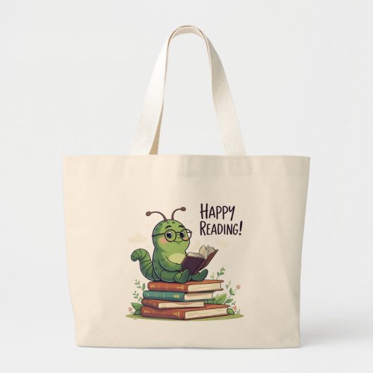 Grand Tote Bag Conception de lecture de vers de livre (Devant)