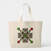 Grand Tote Bag Conception de Mandala de Renne (Dos)