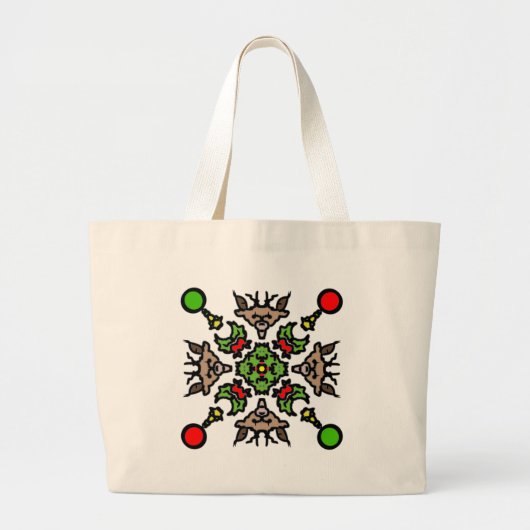 Grand Tote Bag Conception de Mandala de Renne (Devant)