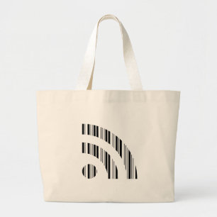 Grand Tote Bag Conception de modèle de code-barres de logo de flu