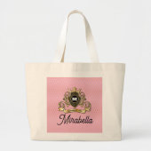 Grand Tote Bag Conception de monogramme en or (Devant)