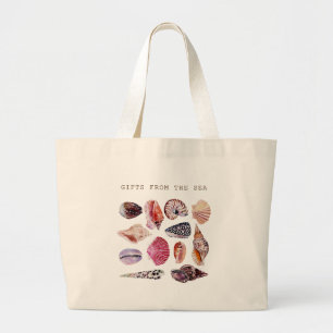 Grand Tote Bag Conception de motif de coquille de plage douce