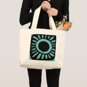 Grand Tote Bag Conception de pop en bleu vert (Devant (produit))