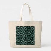 Grand Tote Bag Conception de pop en bleu vert (Dos)