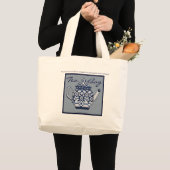 Grand Tote Bag Conception de pot de thé de style de point de (Devant (produit))