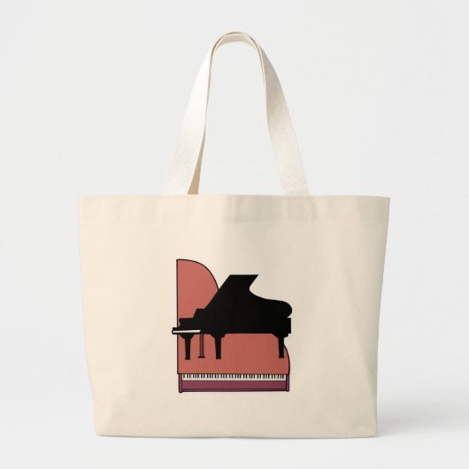 Grand Tote Bag conception de silhouette de piano (Devant)