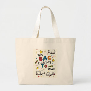 Grand Tote Bag Conception d'étiquette personnalisée pour cartable