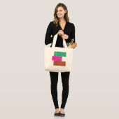 Grand Tote Bag Conception lumineuse de couleurs de lard d'amour (Devant (modèle))