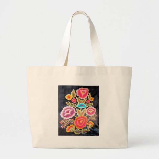 Grand Tote Bag Conception mexicaine de broderie (Devant)
