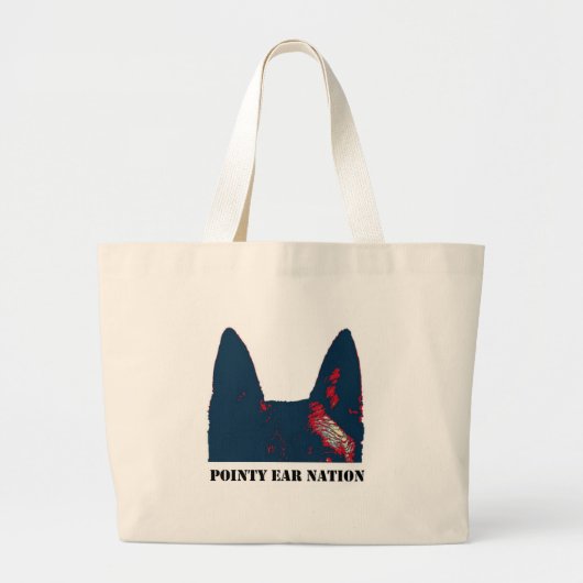 Grand Tote Bag Conception pointue de nation d'oreille (Devant)