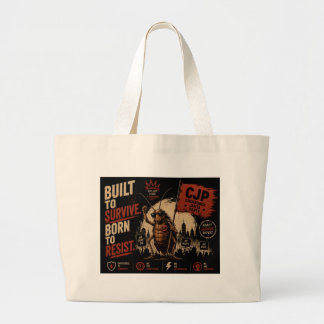 Grand Tote Bag Conçu pour survivre, Né pour résister Graphique de