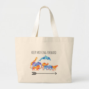 Grand Tote Bag Continuez À Avancer Des Animaux Sauvages Qui Coure