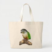 Grand Tote Bag Conure verte à la joue (Devant)