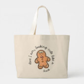 Grand Tote Bag Cookie de pain d'épice de Noël (Dos)