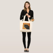 Grand Tote Bag Cool Black Jaguar Panther Faune Big Cat (Devant (modèle))