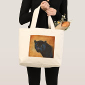 Grand Tote Bag Cool Black Jaguar Panther Faune Big Cat (Devant (produit))