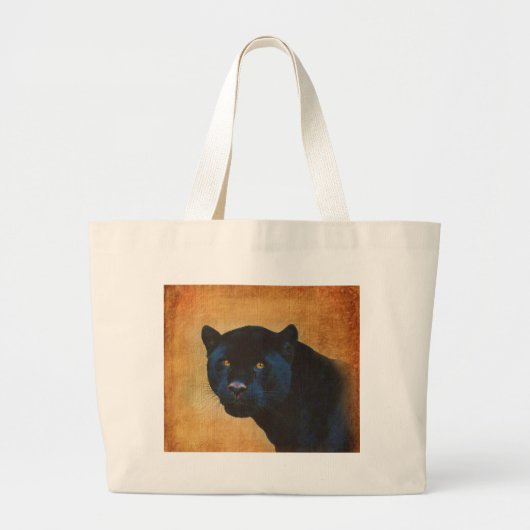 Grand Tote Bag Cool Black Jaguar Panther Faune Big Cat (Devant)
