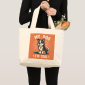 Grand Tote Bag Cool Dog Energy (Devant (produit))