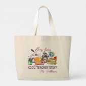 Grand Tote Bag Cool Enseignant Fun Moderne Nom personnalisé (Dos)