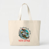 Grand Tote Bag Cool Yeti Skiing Adventure Fun (Devant)